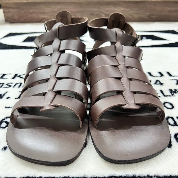8 by YOOX LEATHER GLADIATOR SANDAL Made in Italy Buckle Closure Strap - Picture 2 of 7